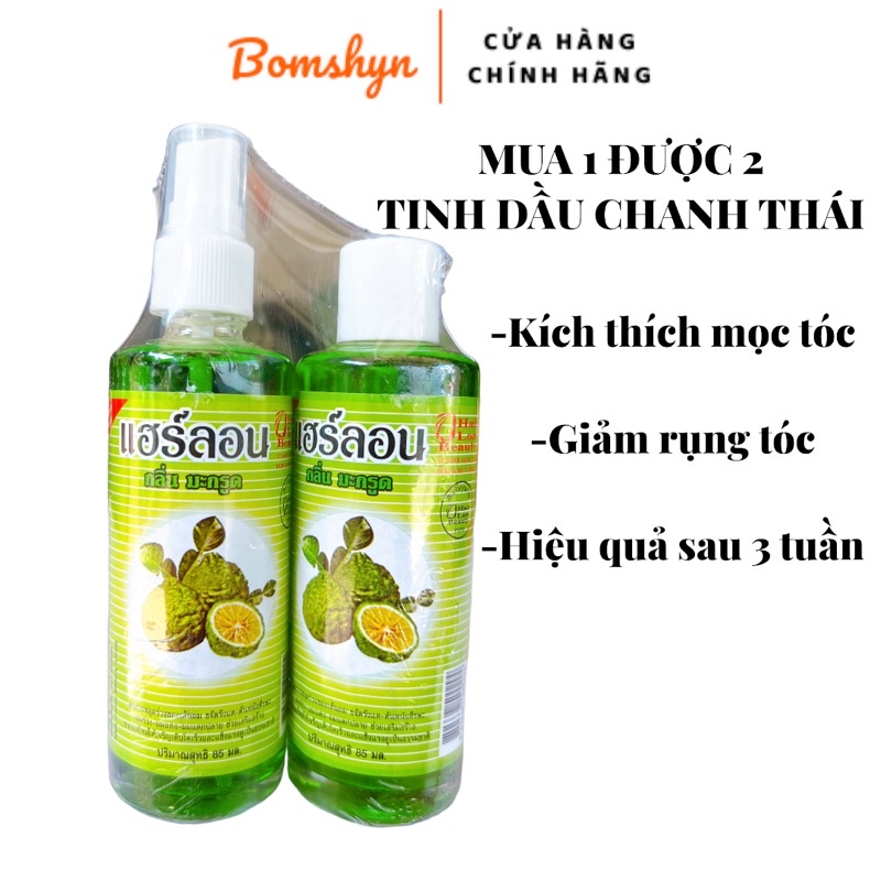 Tinh dầu bưởi chanh xịt kích thích mọc tóc nhanh cặp 2 chai thuỷ tinh