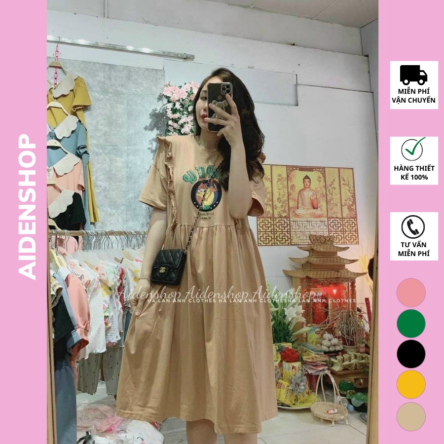 Váy bầu suông đẹp Aidenshop đầm bầu mùa hè thời trang thiết kế chất cotton 45-75kg
