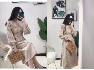 Váy bầu xinh thu đông Aidenshop đầm bầu thời trang nhung 45-70kg