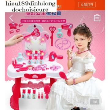 Hộp Bàn trang điểm cho bé cỡ lớn có nhạc có đèn tặng kèm pin (ảnh thật kèm kick thước)