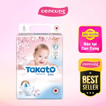 Tã Dán Nhật Bản Takato Siêu Mềm Mại (S, 80 Miếng)